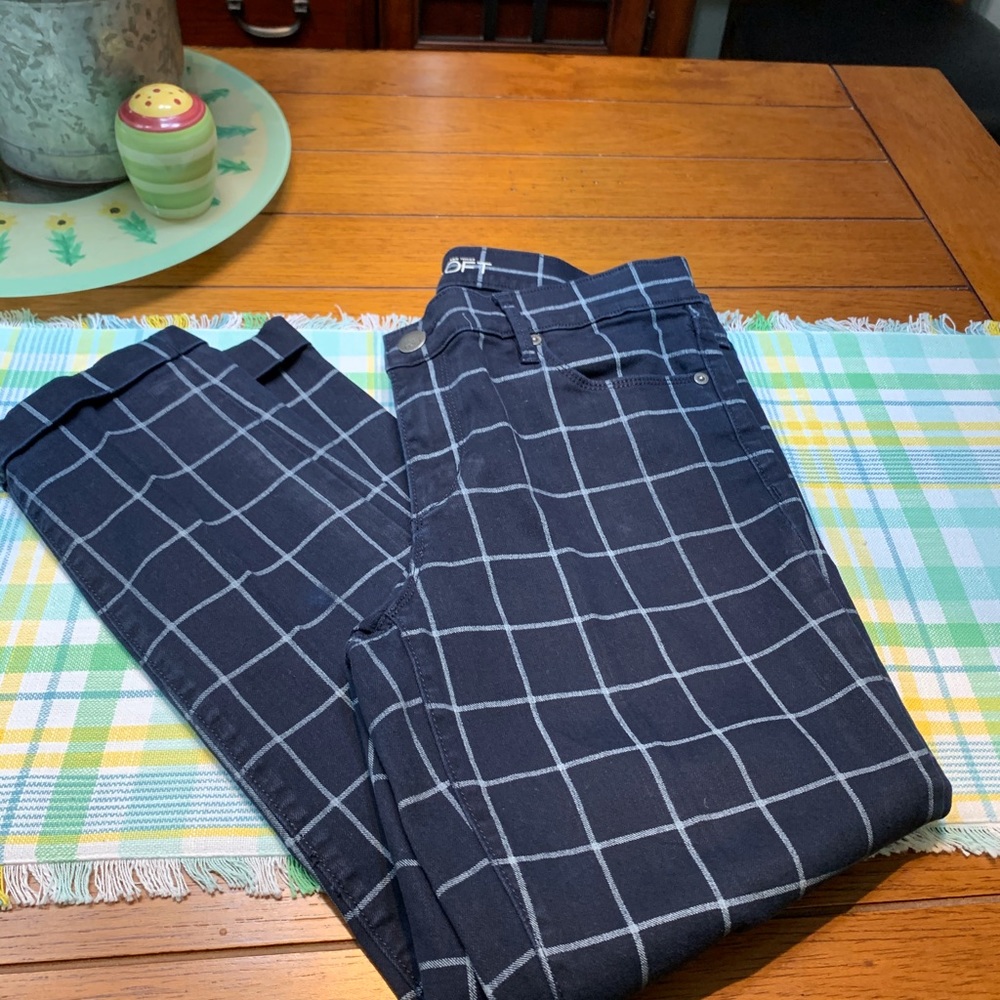 Ann Taylor Loft Skinny Ankle Plaid Jeans J53